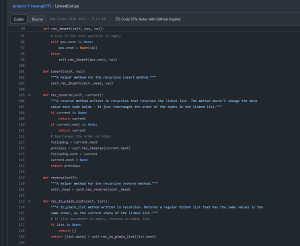 LinkedList coding project